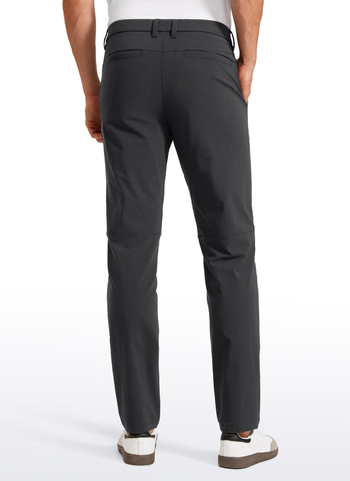 CRZ YOGA Men's  Lightweight Classic Fit Golf Pants Pockets 32'' Ink Gray
