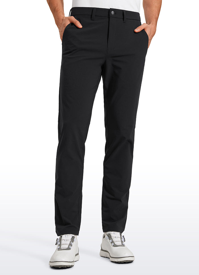 CRZ YOGA Men's  Lightweight Classic Fit Golf Pants Pockets 32'' Black