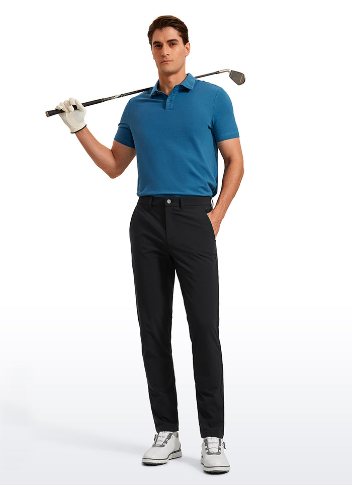 CRZ YOGA Men's  Lightweight Classic Fit Golf Pants Pockets 32'' Black