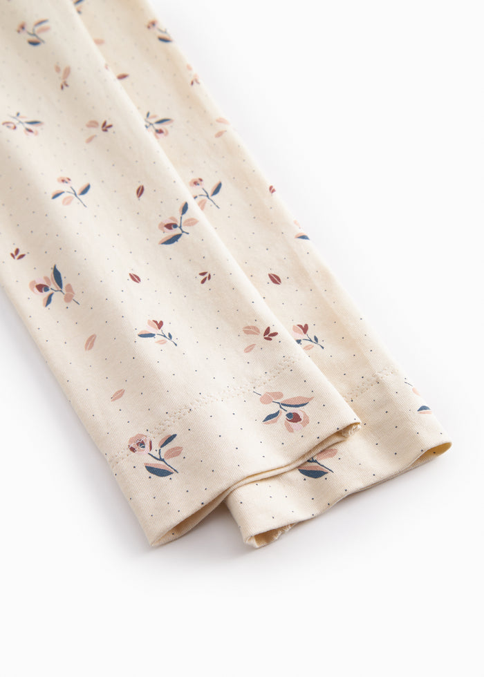 Leggings for children with a floral pattern.