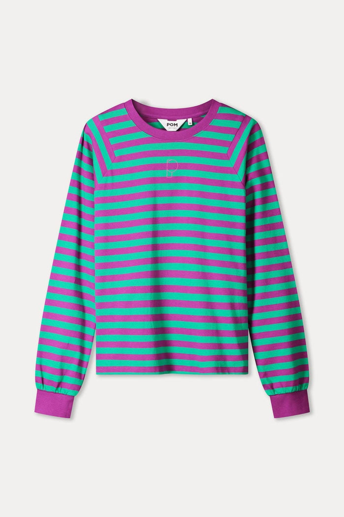 POM Amsterdam Longsleeves LONGSLEEVE - Striped Purple Green