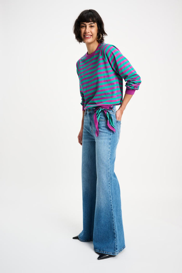 POM Amsterdam Longsleeves LONGSLEEVE - Striped Purple Green