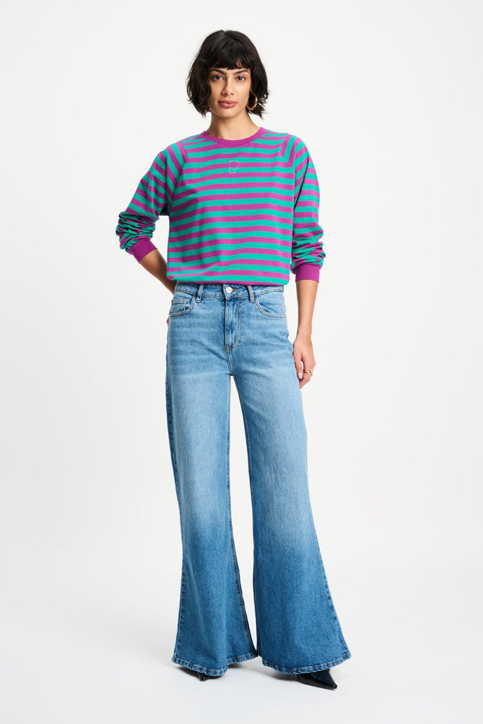 POM Amsterdam Longsleeves LONGSLEEVE - Striped Purple Green