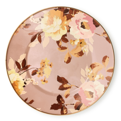 Mackenzie Childs Dinner Plate Wild Rose Mauve Enamel