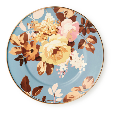 Mackenzie Childs Salad / Dessert Plate Wild Rose Slate Enamel