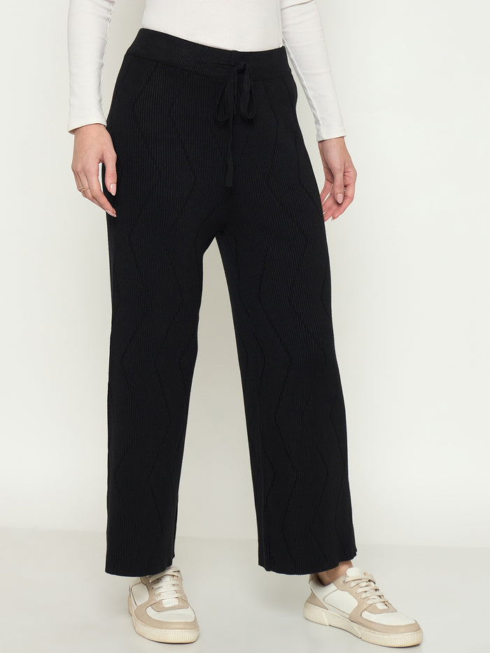Madame Black Straight Fit Wool Bottoms