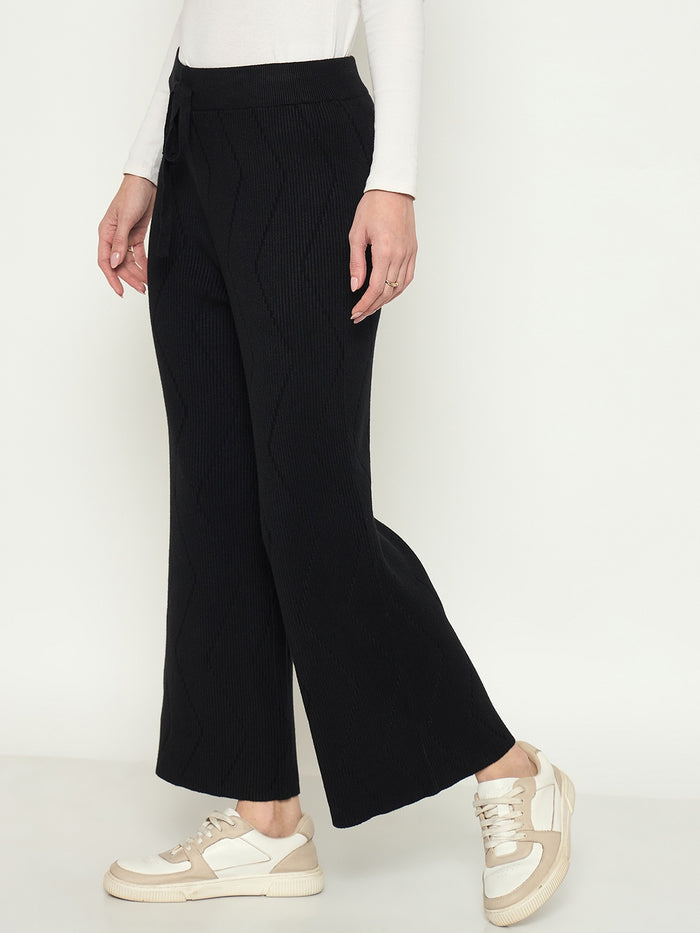 Madame Black Straight Fit Wool Bottoms