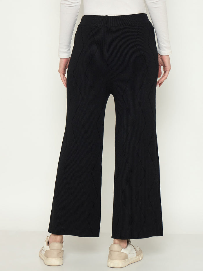 Madame Black Straight Fit Wool Bottoms