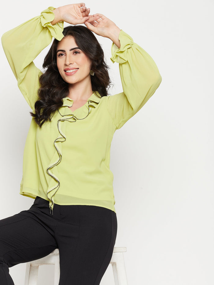 Madame Citrus Ruffled Top