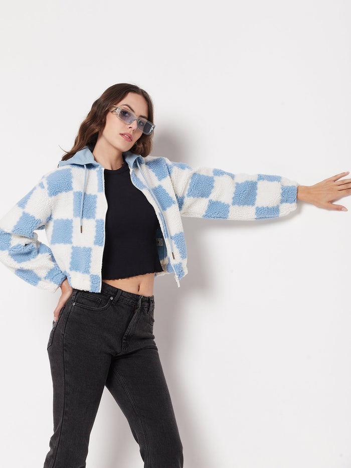 Madame Colour Blocked Sky-Blue Sweatshirt