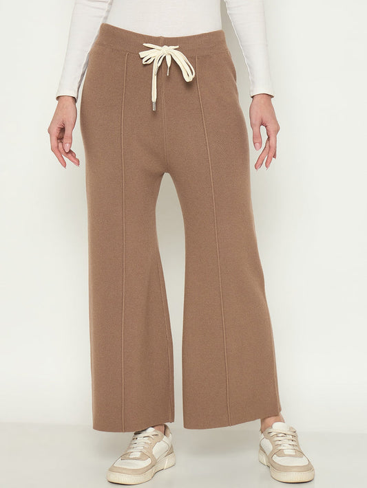Madame Wide Leg Fawn Wool Bottoms