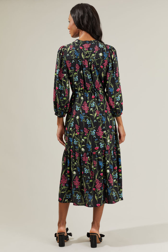 Madeline Groover Floral Midi Dress