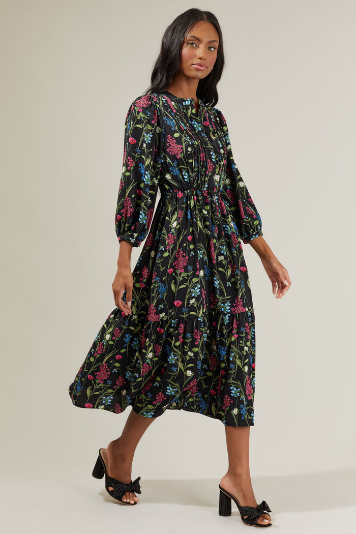 Madeline Groover Floral Midi Dress
