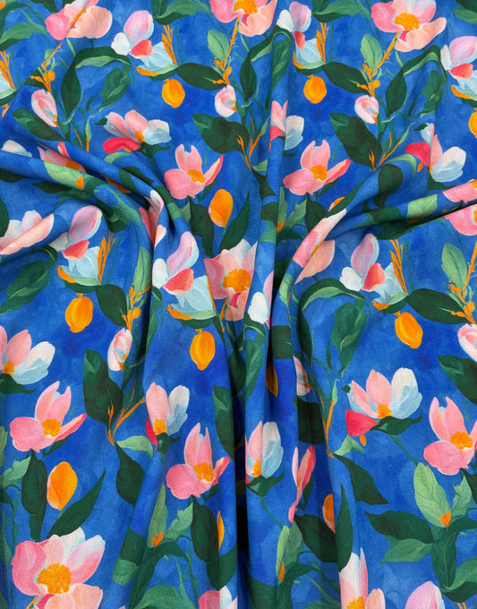 Magnolia Sky Stretch Viscose Fabric