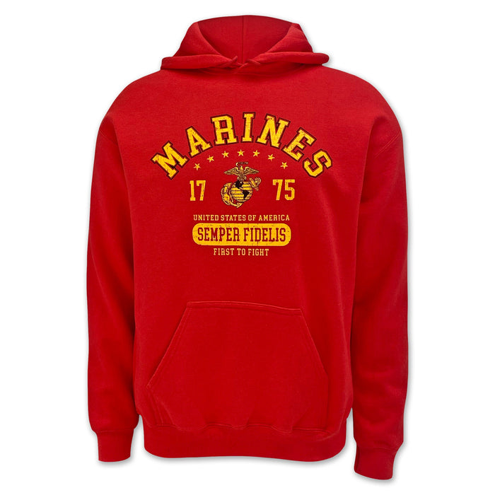 Marines Distressed Semper Fidelis Hood (Red)