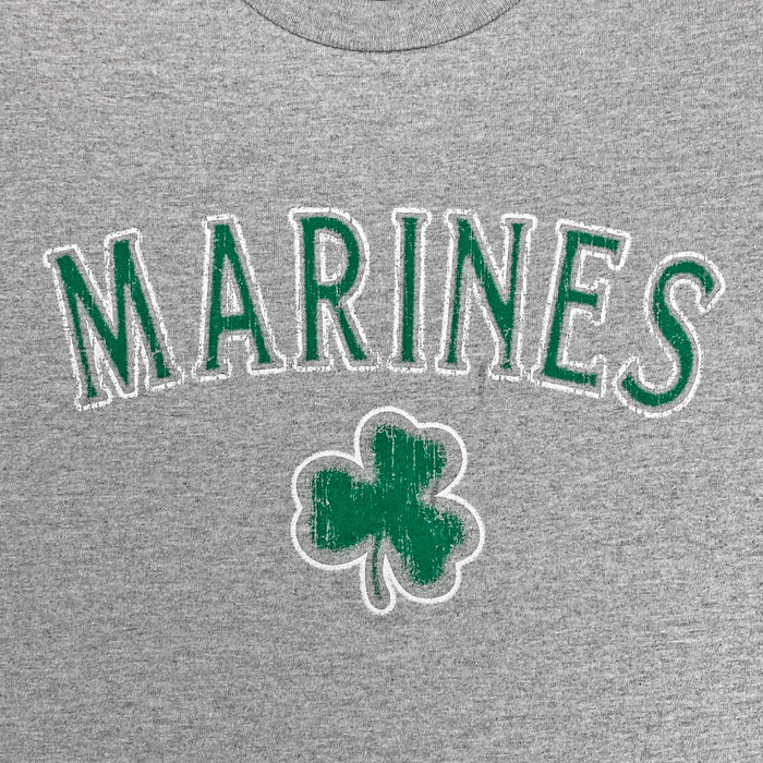 Marines Distressed Shamrock T-Shirt (Grey)