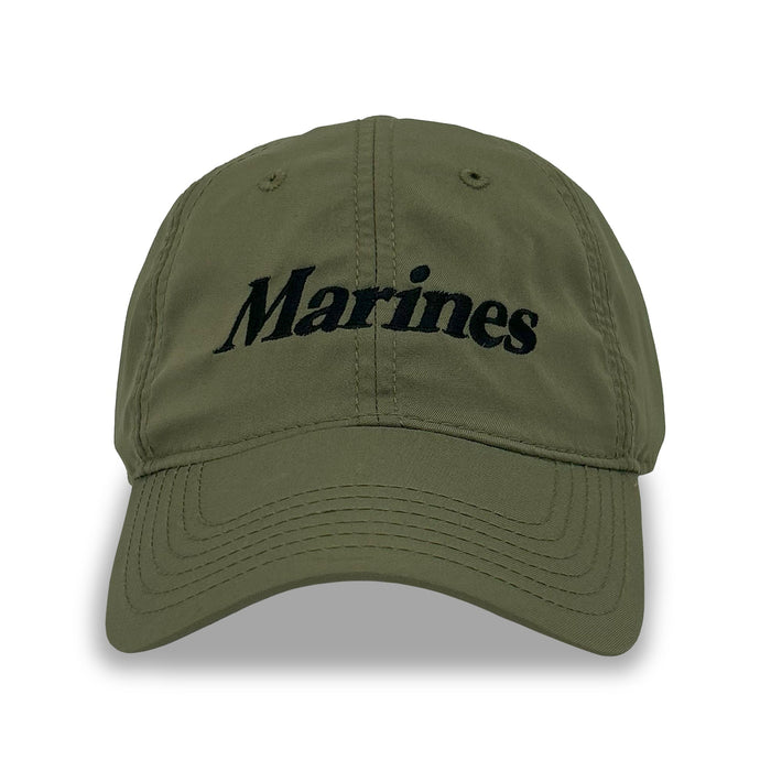 Marines Logo Core Cool Fit Performance Hat (Moss Green)