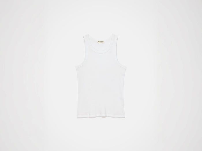 MENS RIB VEST IN WHITE