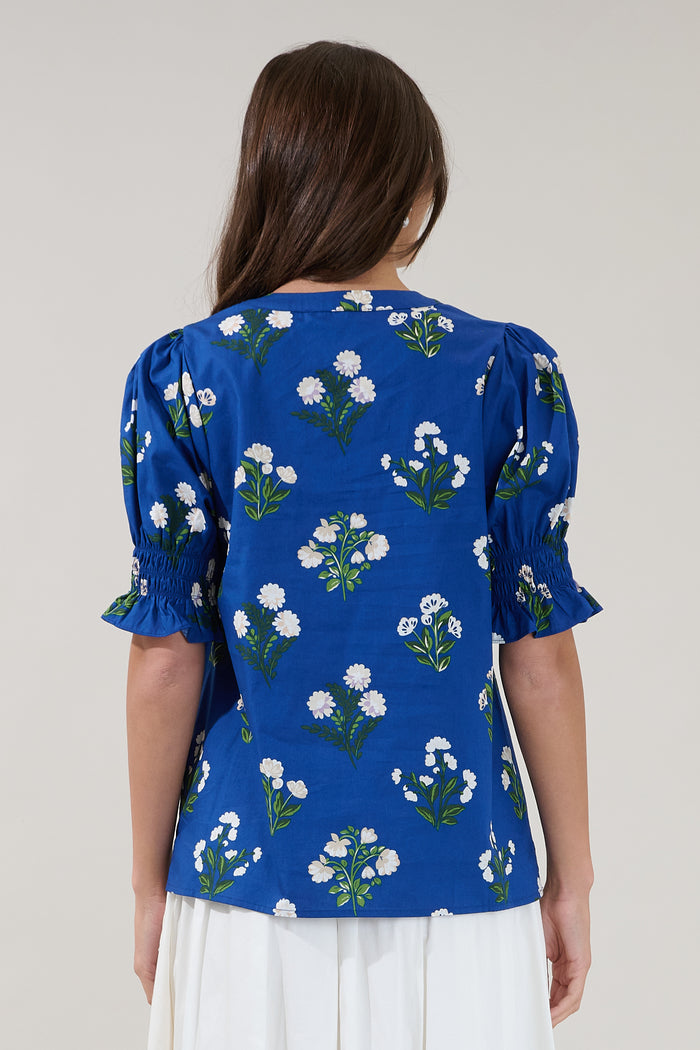 Merryn Split Neck Top Floral