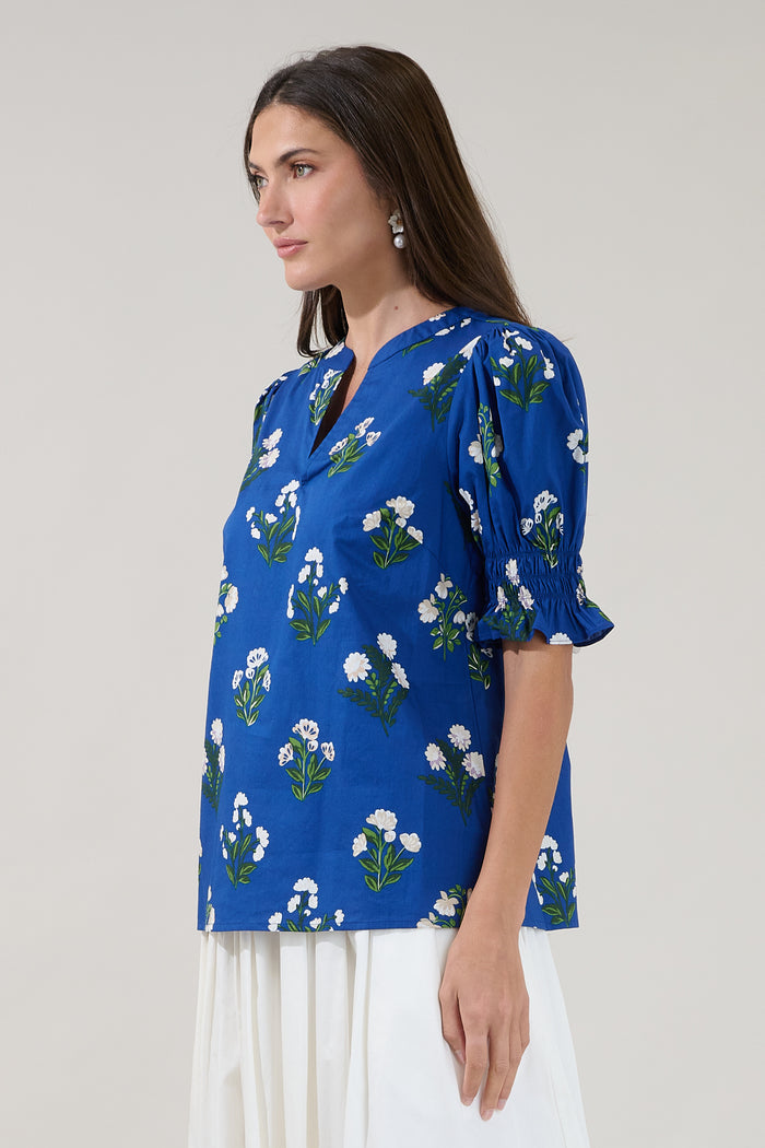 Merryn Split Neck Top Floral