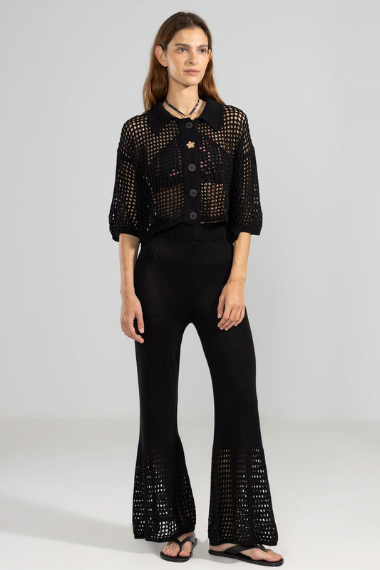 Mica Knit Pants Black - Polonio Uruguay