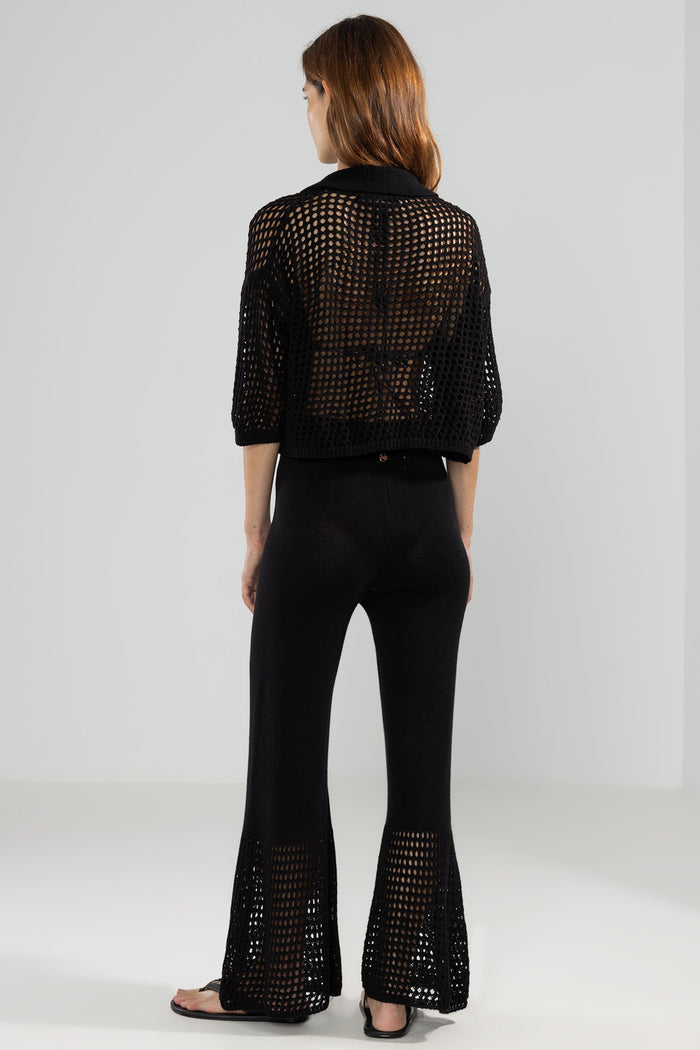 Mica Knit Shirt Black - Polonio Uruguay