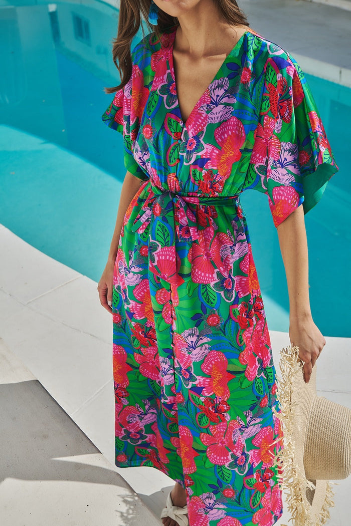 Mielle Kimono Maxi Dress Hansel Floral