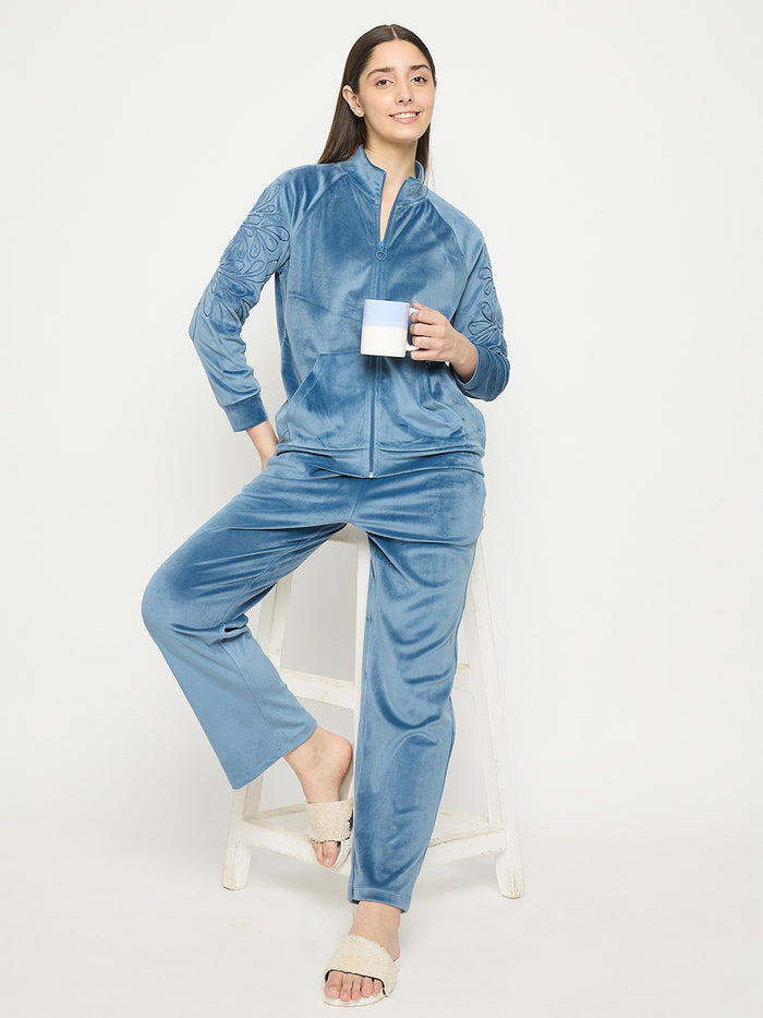 mSECRET Blue Solid Track Bottoms