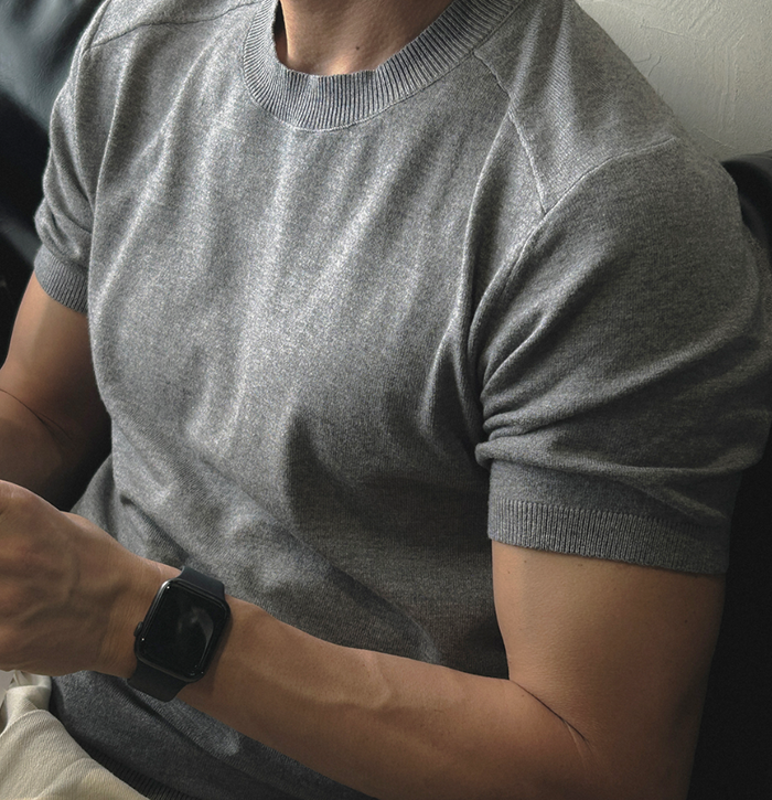 Muscle Fit Project Round Short Sleeve Knit