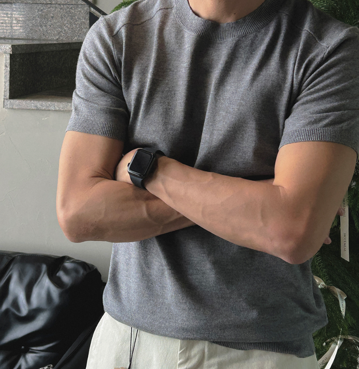 Muscle Fit Project Round Short Sleeve Knit