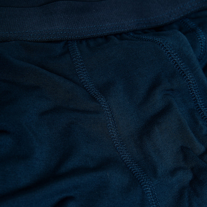 Navy Boxer Trunks 6-Pack with elastic waistband and visible overlock seams.