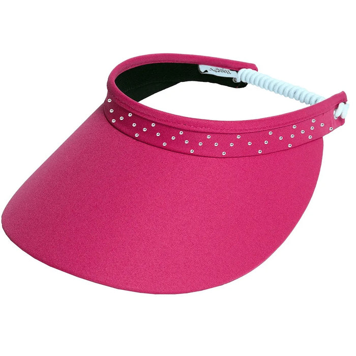 New Glove It Pink Crystal Bling Coil Visor
