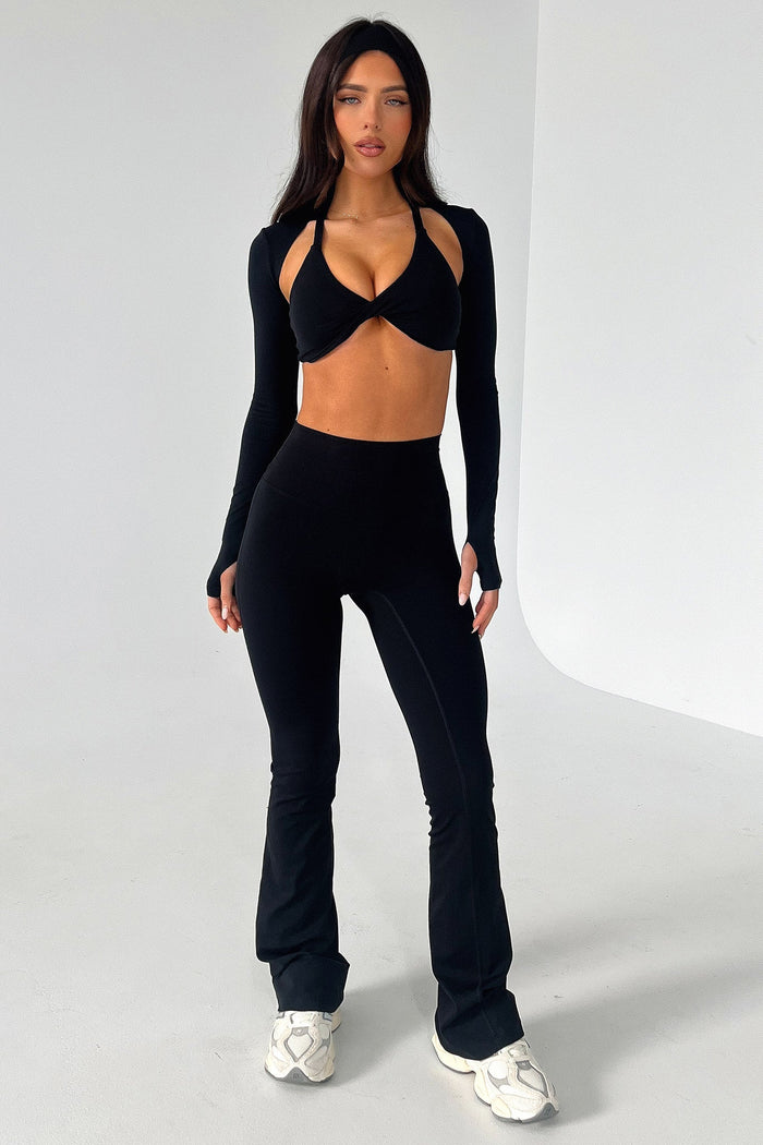Nikau Twist Sports Bra - Black