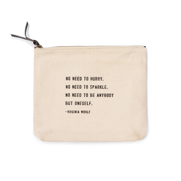 Canvas pouch with Virginia Woolf quote