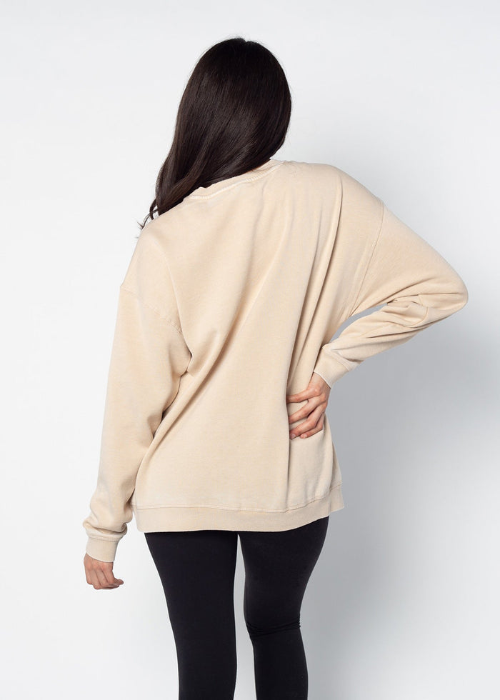 Oklahoma State Cowboys Women's Signature Burnout Crewneck Sweatshirt in Oatmeal