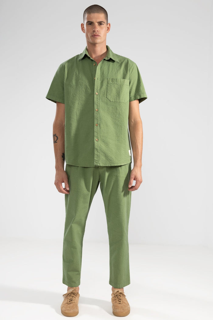 Pantalón Seersucker Verde - Polonio Uruguay