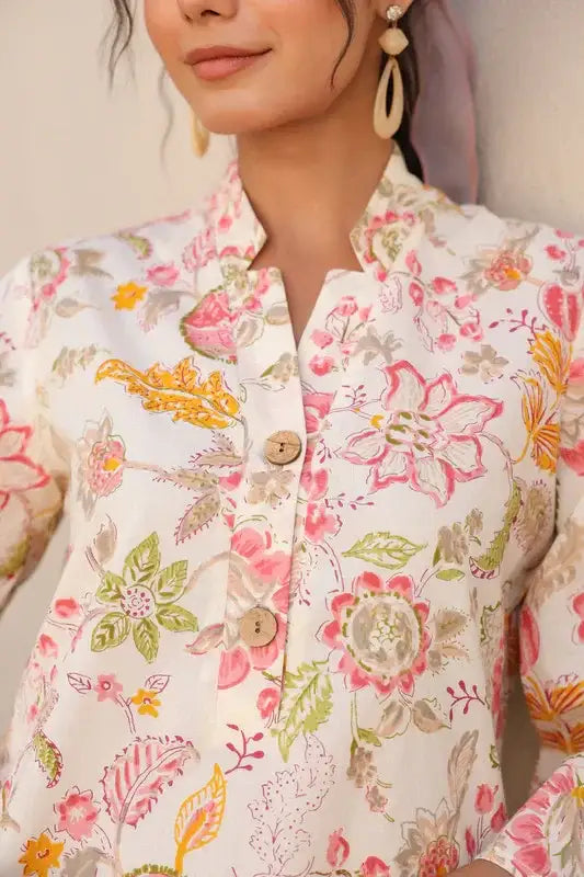 Peach Blossom Cotton Co-ord Set