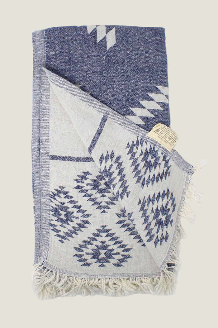 Pestemal Greek Absorbent Towels | Navy - Aspiga