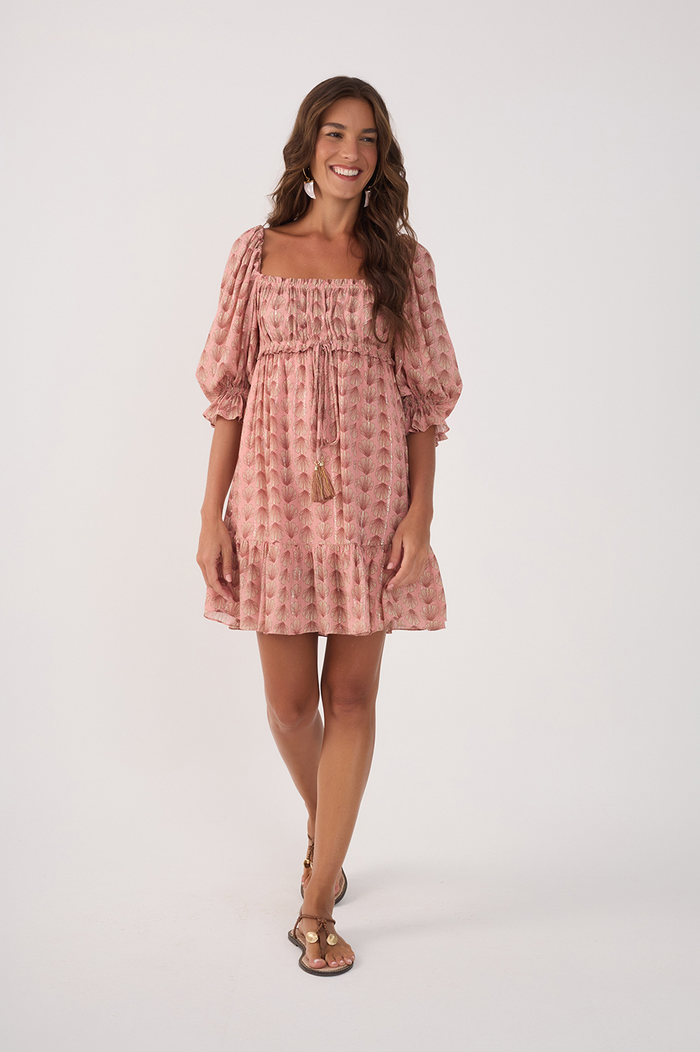 Pink Maresia Lurex Ruched Mini Dress_2