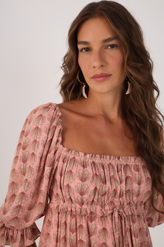 Pink Maresia Lurex Ruched Mini Dress_5