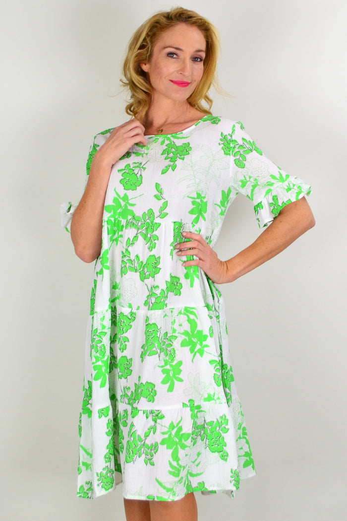 Hourglass Play in the Park tiered tunic dress, casual sleeveless tunic with layered fabric, perfect for relaxed, stylish daytime wear.