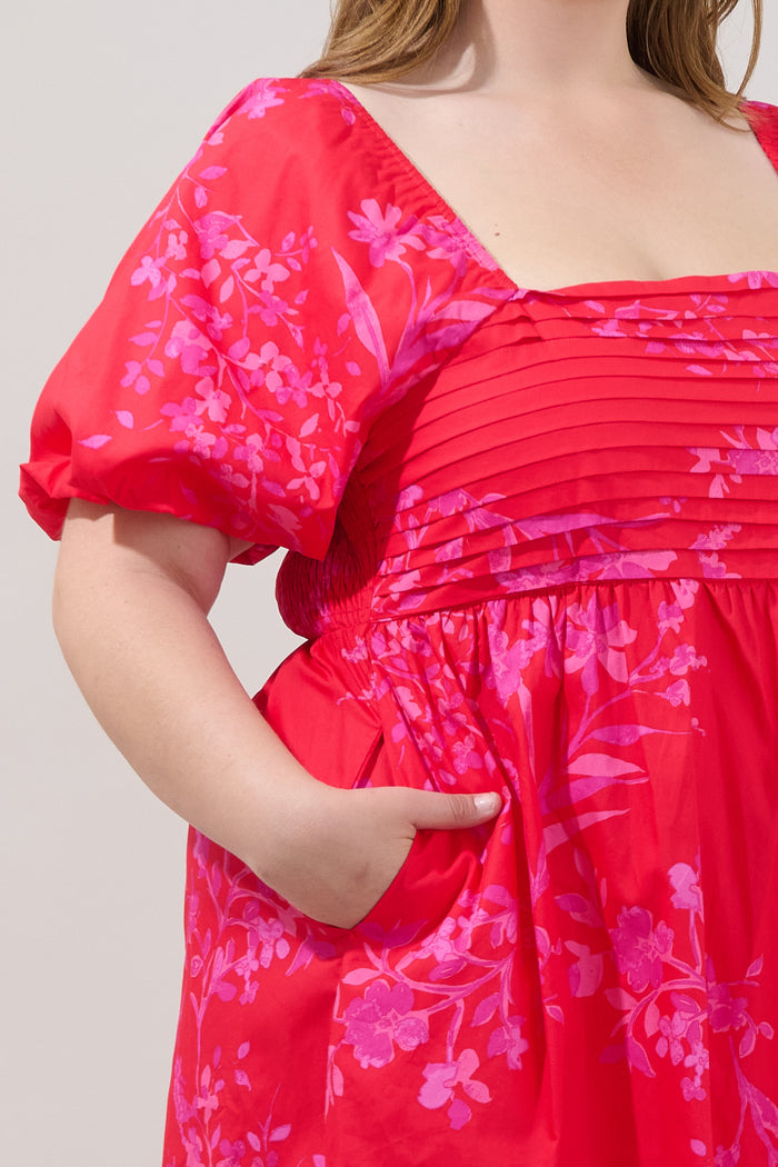 Pleated Mini Dress Primrose Curve