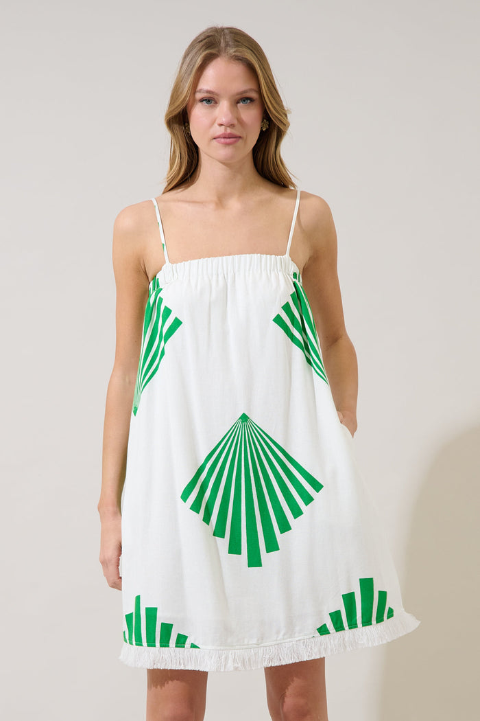 Quina Shift Mini Dress Fan Breeze