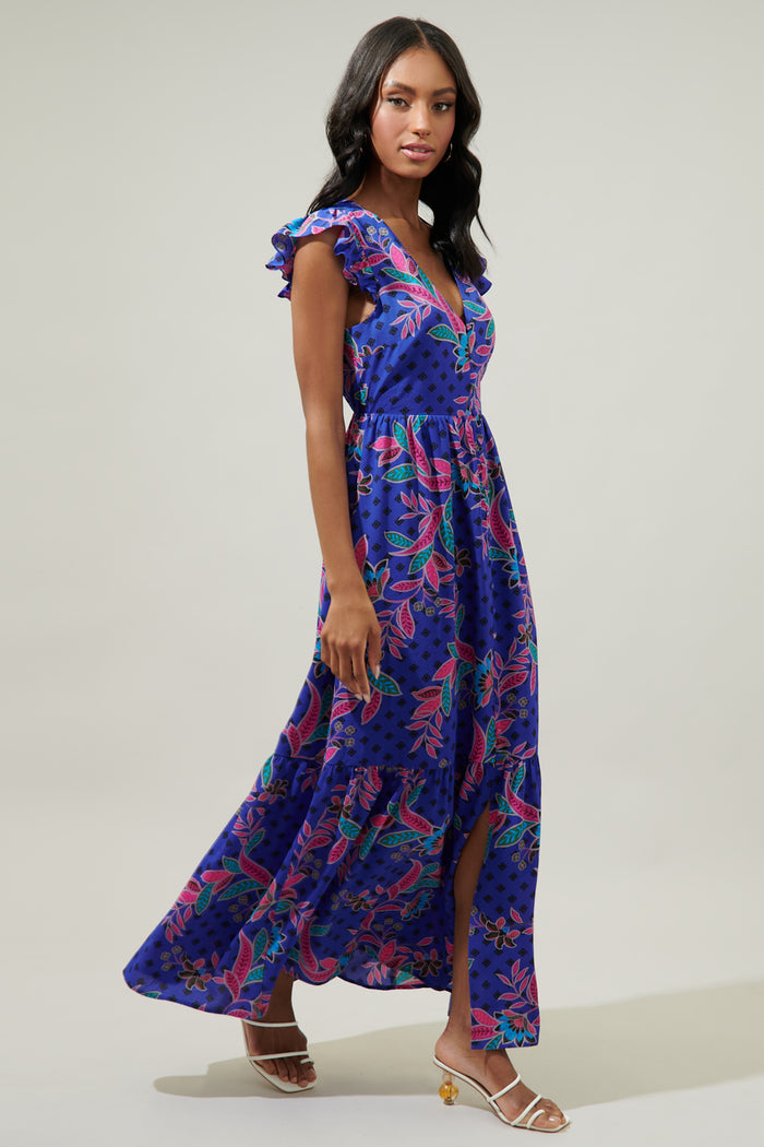 Rayanne Indigo Evianna Button Down Maxi Dress