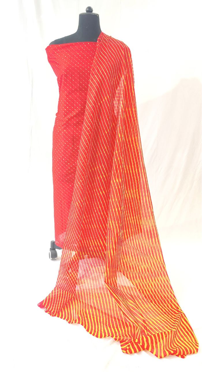 Red Kota Leheriya Suit