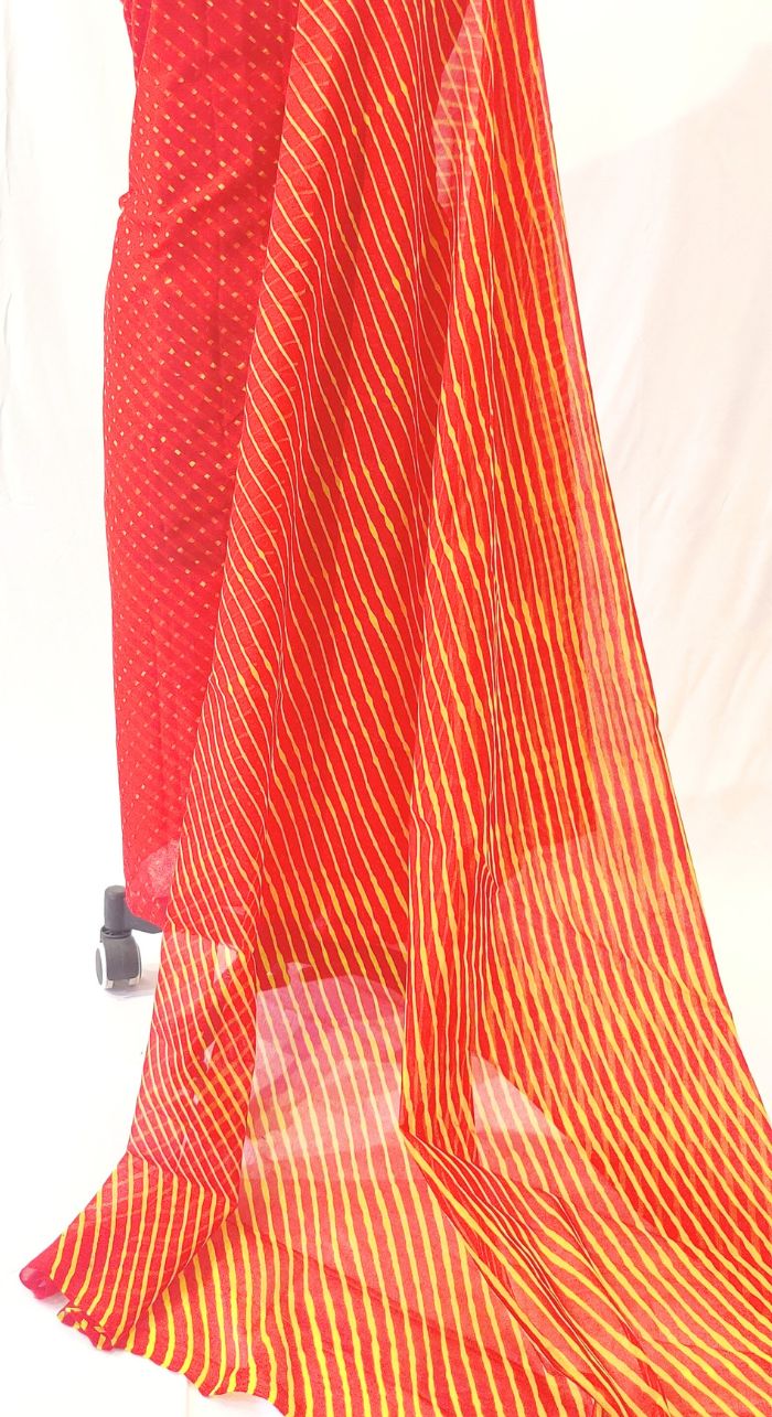 Red Kota Leheriya Suit