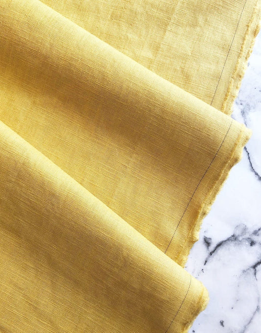 Remnant 1.10m - Gold Washed Linen-Handle Fabric