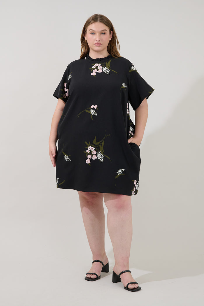 Rickie Shift Mini Dress Floral Curve