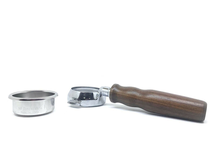Rocket Bottomless Portafilter Wooden Handle E61 58mm with IMS 18/22 g Basket - Coffeesection