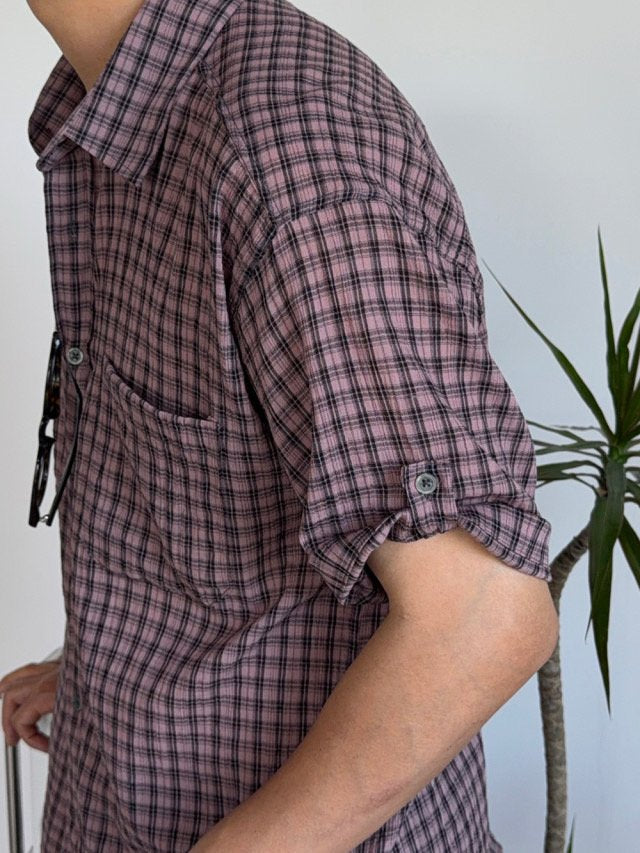 Roll-Up Toy Check Half Shirt